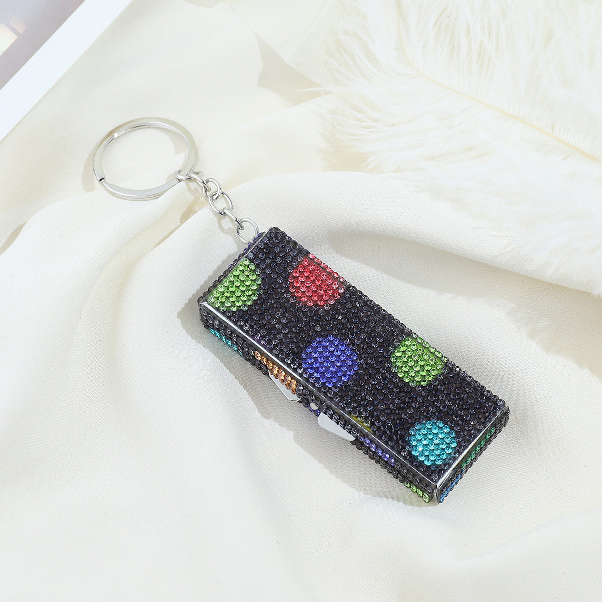 Wholesale Diamond Small Medicine Box Aluminum Alloy Storage Box Keychain